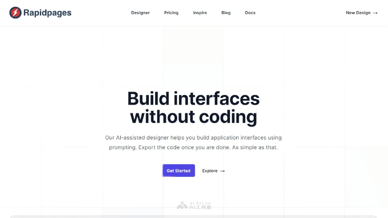 RapidPages  AI驱动的集成开放环境，实时生成UI组件和CSS代码 第1张